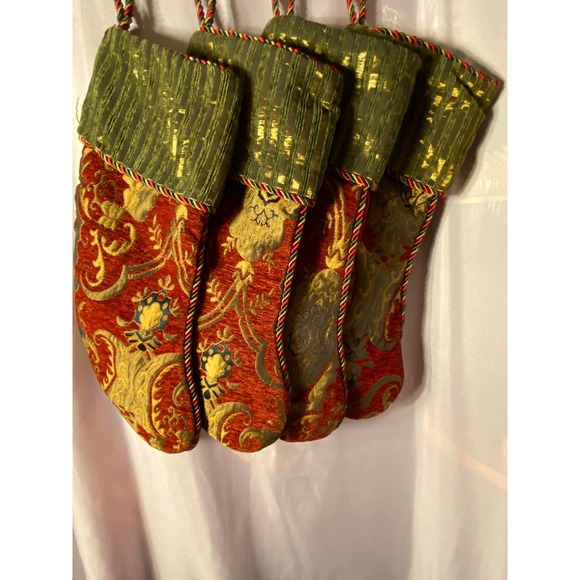 Tapestry Christmas Stocking,price per stocking Regal Red/Gold/Dark Green Scrolls - Picture 5 of 7
